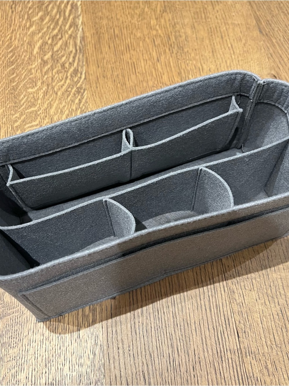 Gray Felt Insert Organizer for Handbags and totes fits hermes birkin 30